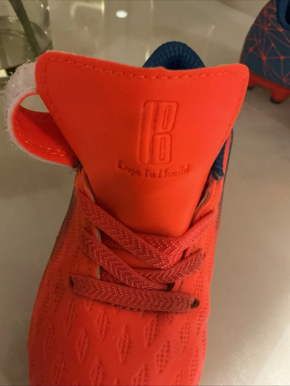 Brooman Unisex Kids Firm Ground Soccer/ football Cleats Blue/orange US 9 kids
